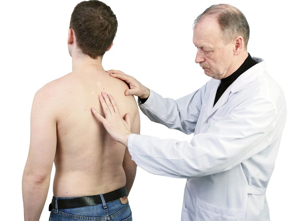 Osteohondrozes diagnostika ietver mugurkaula medicīnisko pārbaudi